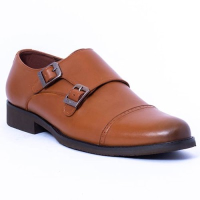 Caliber Shoes Tan Brown Double Monk Formal Shoes For Men - ( 491 C )