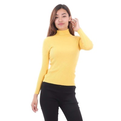 Slim Fit Woolen Highneck Sweater For Women