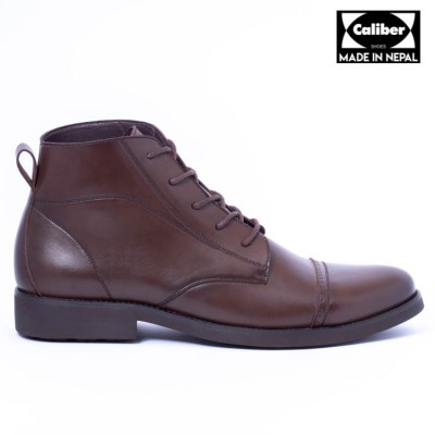Caliber Shoes Coffee Lace Up Lifestyle Boots For Men - ( 230 C )