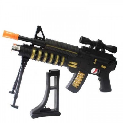 Black/Orange Super Ak47 Air Sport Foldable Gun For Kids- 206