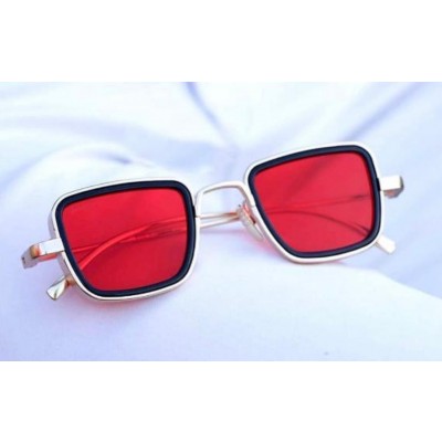 Silver Frame Red Lens Sunglass