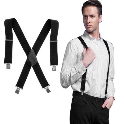 Black Spandex Suspender For Men