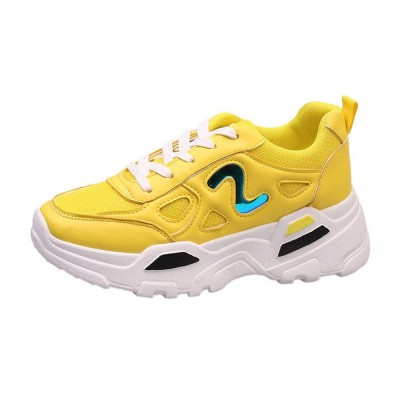 Yellow Thick Sole Sneakers For Women