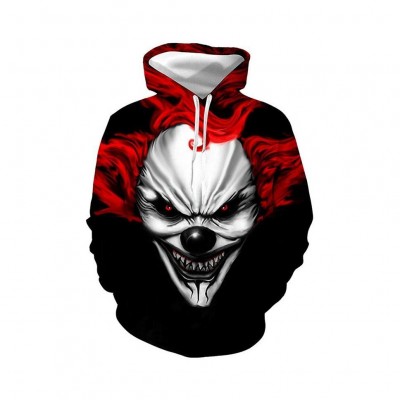 Devil Clown Pullover Hoodie 3D Printing Sweatshirt With Drawstring For Men