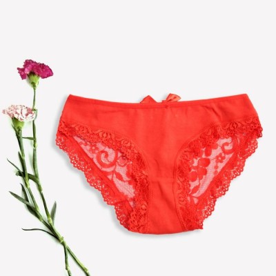 Lace Embroidered Bow Design T Shaped Panty