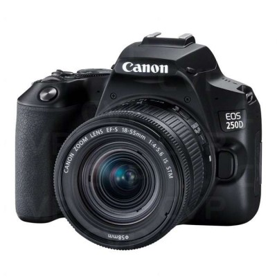 Canon EOS 250D 24.1MP Digital SLR Camera + EF-S 18-55mm f4 is STM Lens (Black) + 16GB Card + Camera Bag